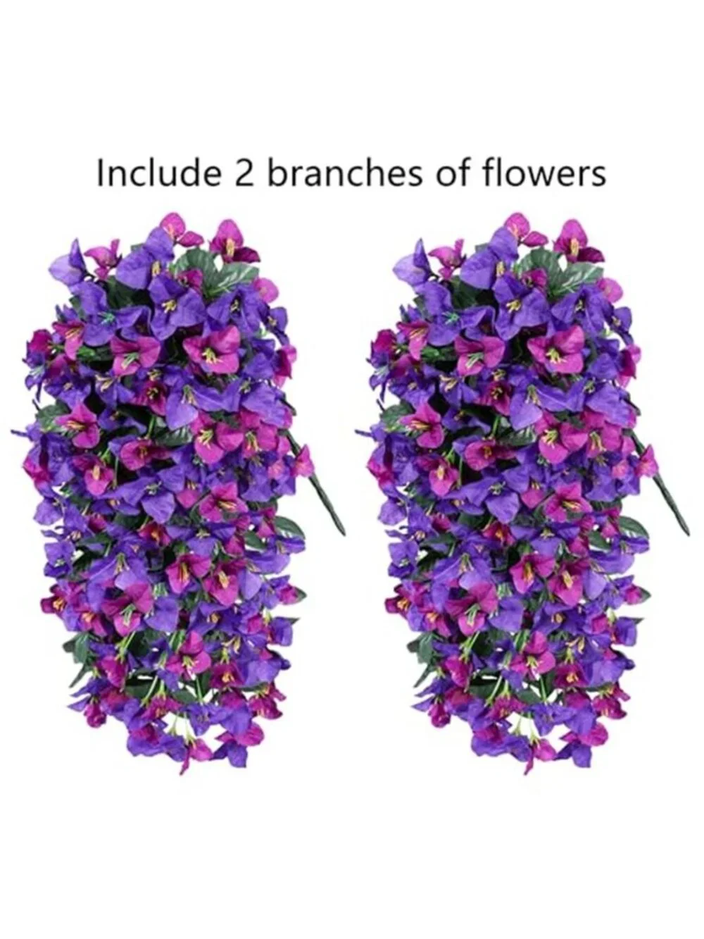 2pc Faux Bougainvillea Silk Vines UV Resistant Outdoor Fake Flowers Trailing